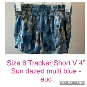 Lululemon size 6 tracker shorts 4”
Sun dazed multi blue
Excellent used condition